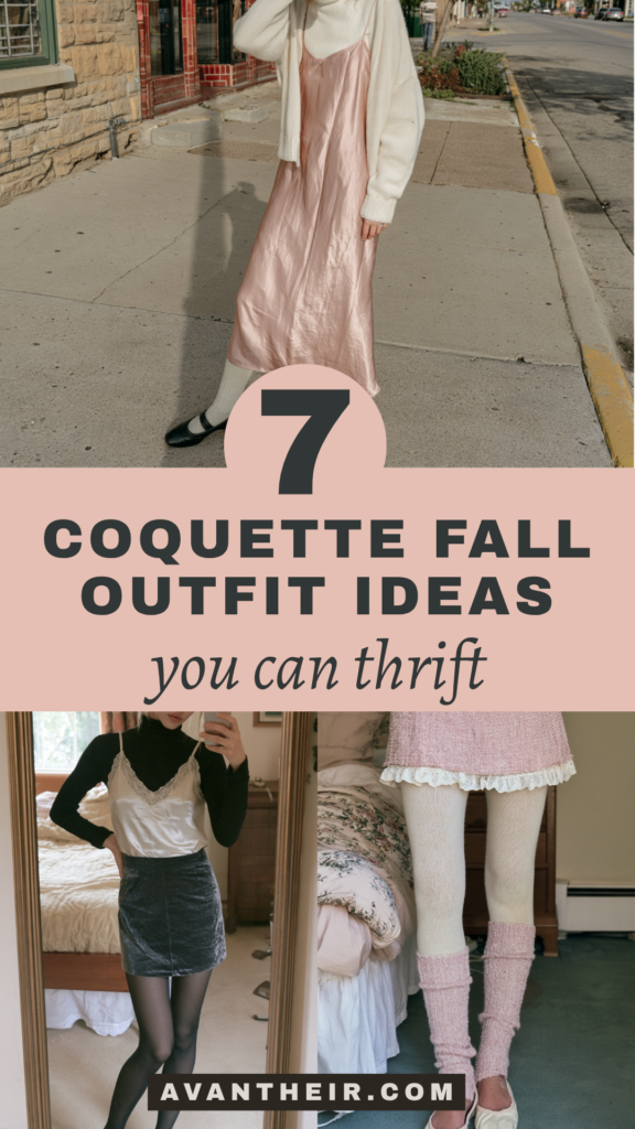 coquette-fall-outfit-ideas2 7 coquette fall outfit ideas you can thrift—layered slip dress, velvet mini, leg warmers; feminine aesthetic fashion.